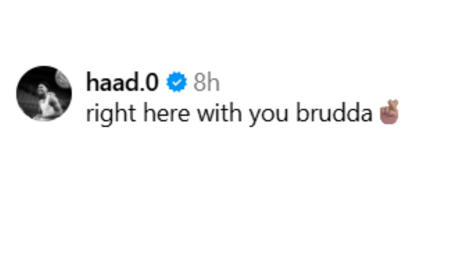 Tahaad Pettiford comments on Dylan Harper's post on Instagram (Image Source: @dylharpp/Instagram)
